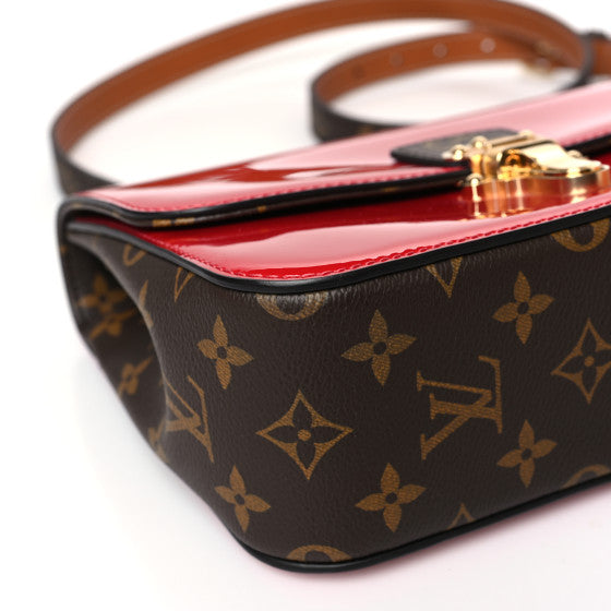 LOUIS VUITTON 
Patent Calfskin Monogram Cherrywood BB Scarlet