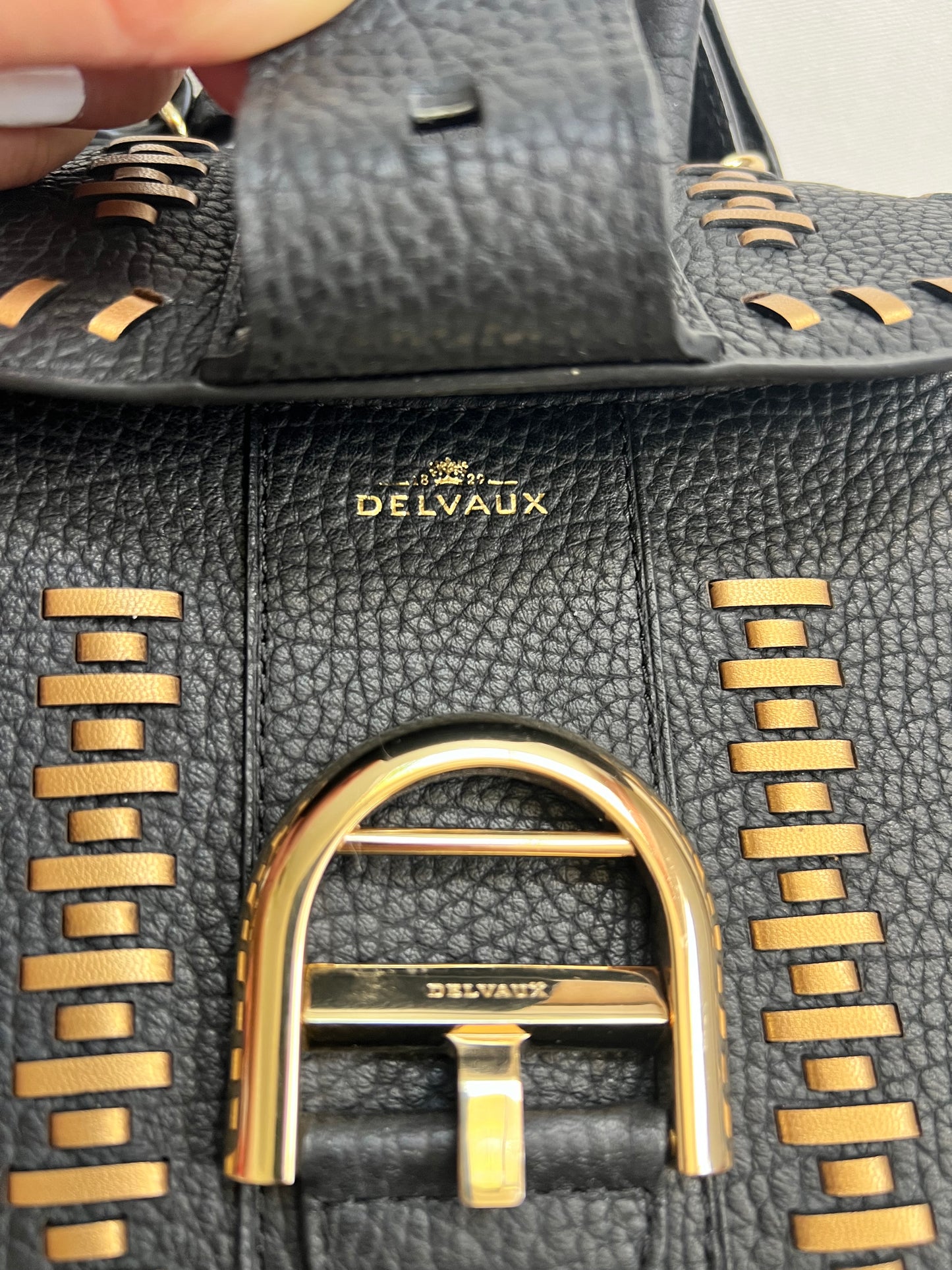 DELVAUX

Brillant mini Crispy Tribal Stitch Noir Leather Handbag