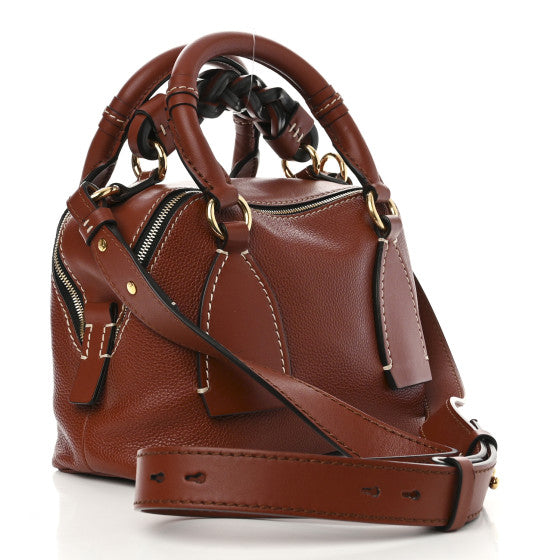 CHLOE 
Calfskin Small Daria Sepia Brown