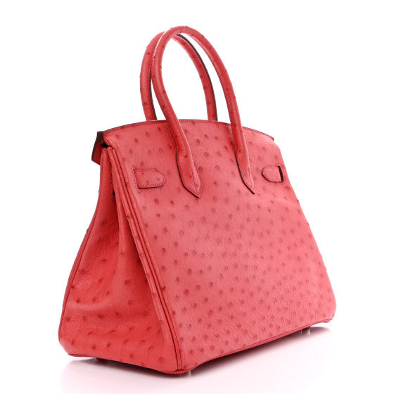 HERMES 
Ostrich Birkin 30 Bougainvillea