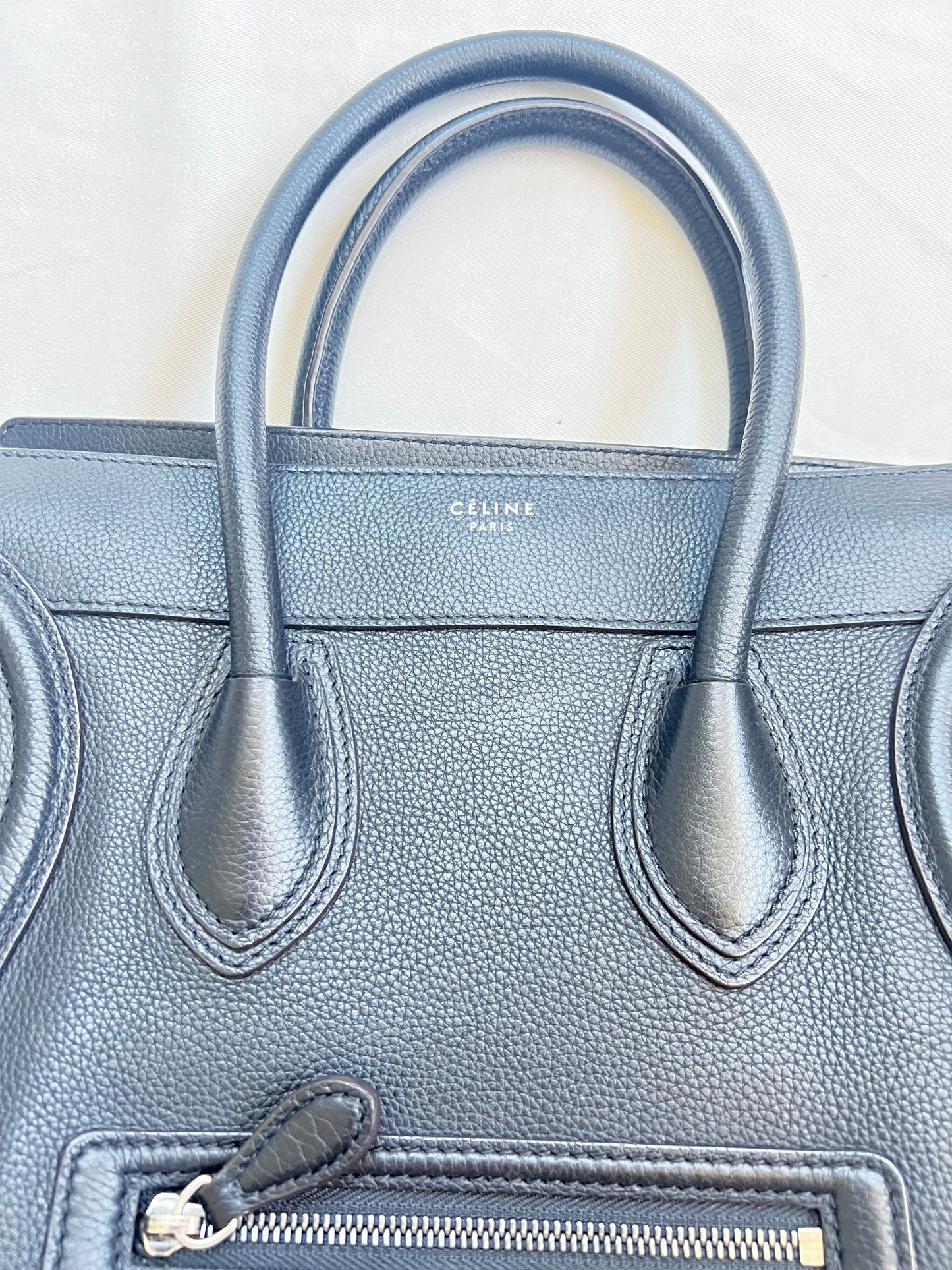 CELINE Black Drummed Calfskin Luggage