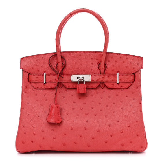 HERMES 
Ostrich Birkin 30 Bougainvillea