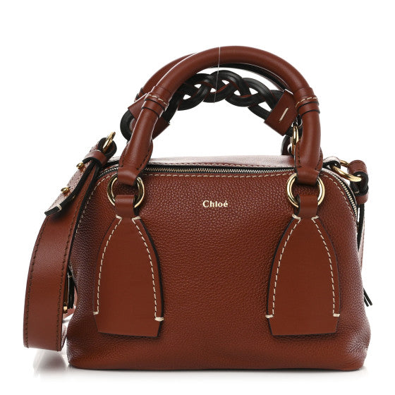 CHLOE 
Calfskin Small Daria Sepia Brown