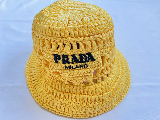 PRADA Raffia Bucket Hat